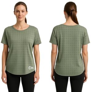 ZYIA Active Womens XXL Sage Box Swoop Tee Athleisure Minimalist NWT